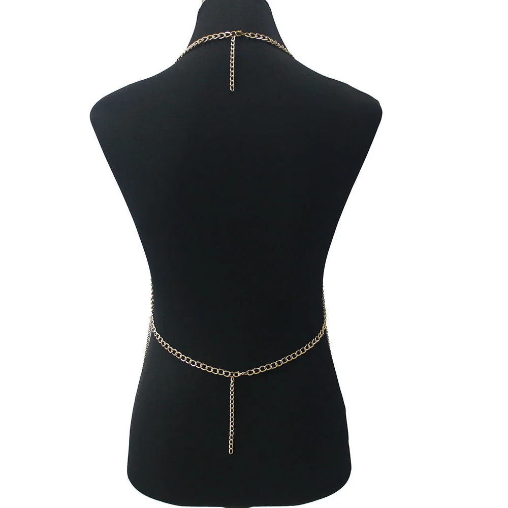 Elegant Metal Long Tassel Body Chain Harness Slave Necklace Beach Bra Jewelry 6