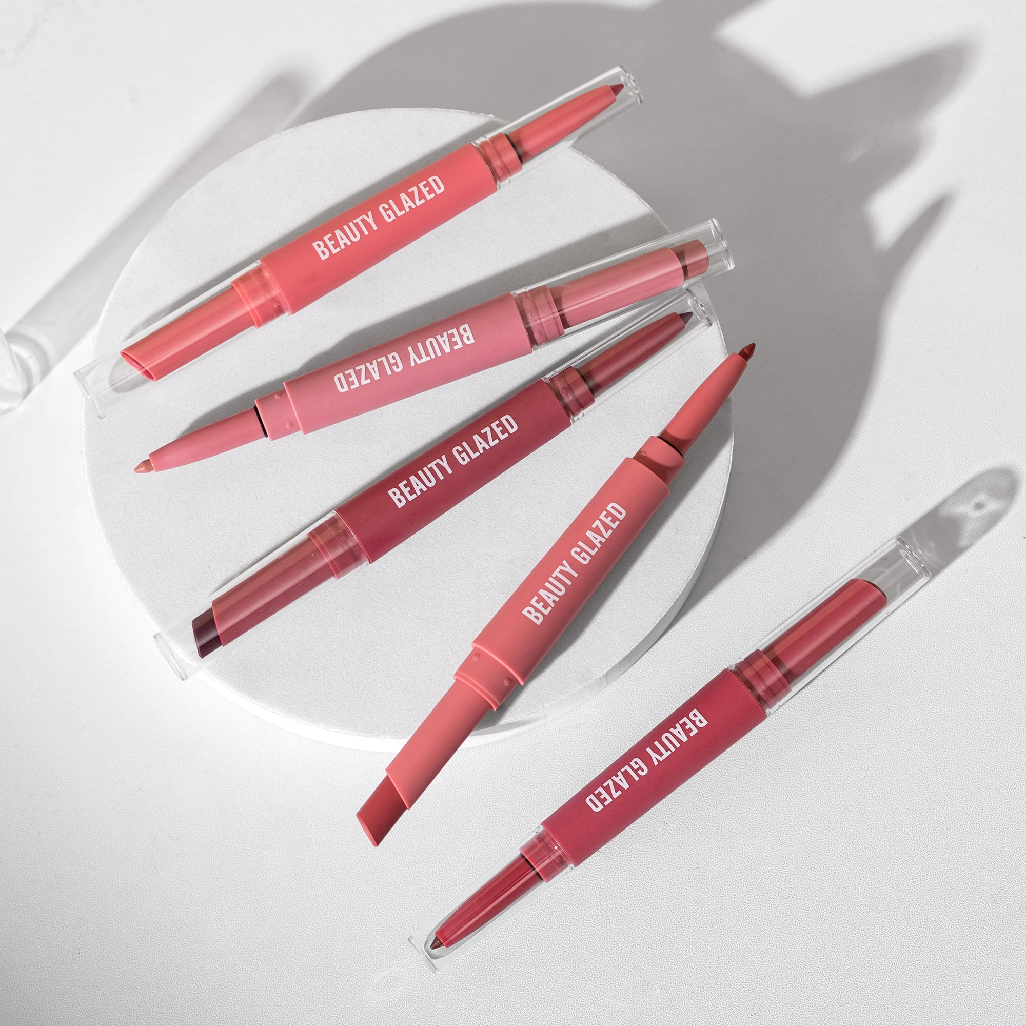 Stackable Lip Pen Lip Liner And Lipstick Pen, 2-in-1 Double-headed Lipstick Set ...