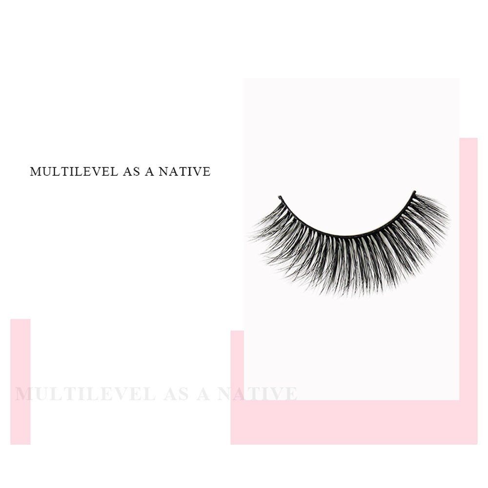 Pairs 3D Long False Eyelashes, Makeup Natural Fake Thick Black Eye Lashes, natural #05 - Image 3
