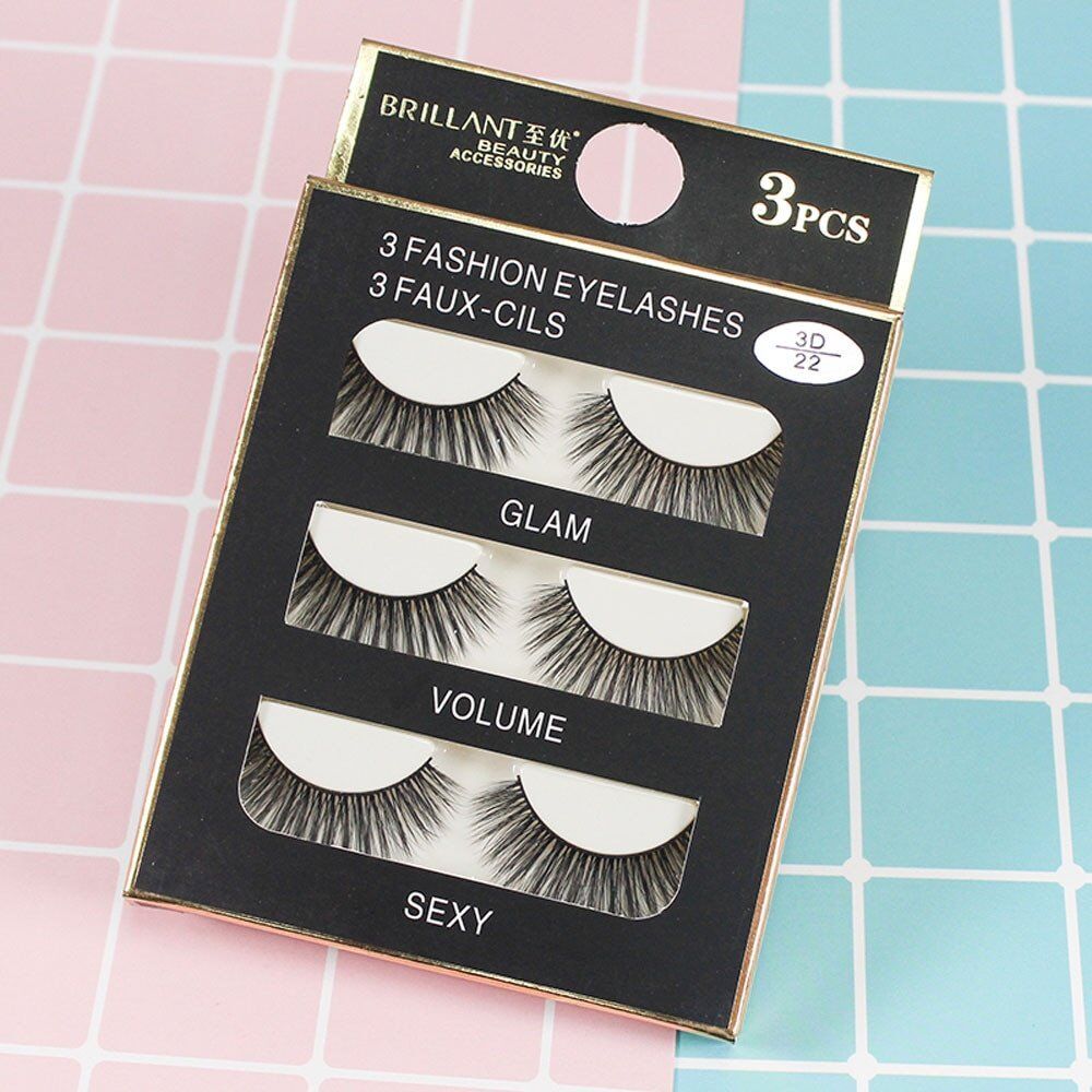 Pairs 3D Long False Eyelashes, Makeup Natural Fake Thick Black Eye Lashes, natural #05 - Image 4
