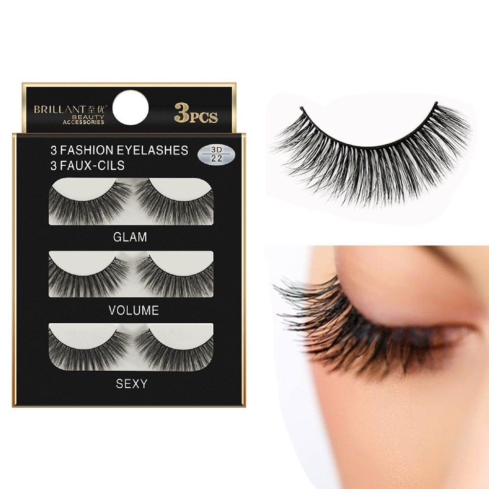 Pairs 3D Long False Eyelashes, Makeup Natural Fake Thick Black Eye Lashes, natural #05