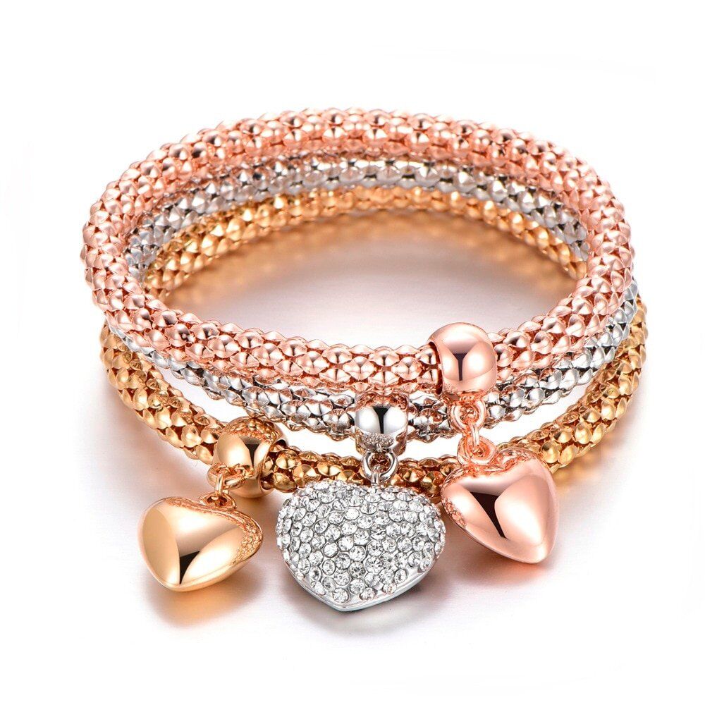 3Pcs Tree of Life Bracelet Crystal , Owl Anchor Music, Note Boy Girl Heart Charm Bracelets For Women , Jewelry Gift - Image 3