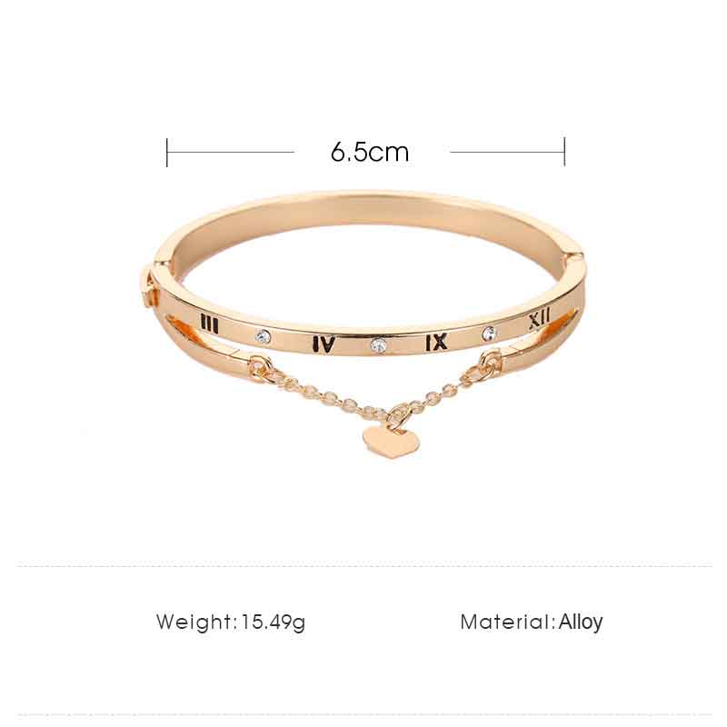 Luxury Rose Gold Stainless Steel Bracelets , Bangles Female Heart Forever , Love Charm Bracelet for Woman , - Image 3
