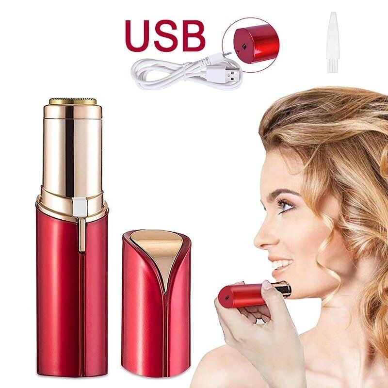Mini Electric Epilator for Women, Painless Hair Removal Upper Lip Cheeks, Lipstick Shaver, Face Hair Remover , USB Rechargeable