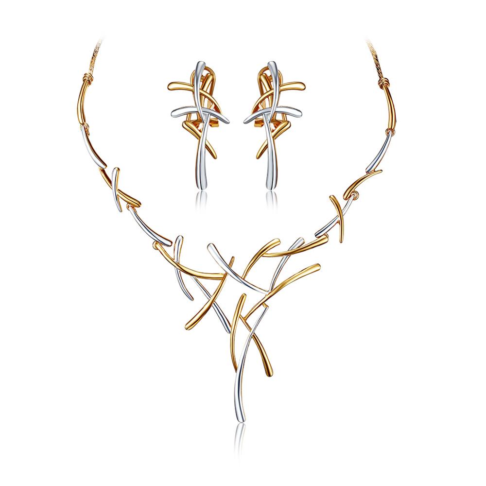 Necklace Earrings Dubai Jewelry Sets For Wedding Dress, Bridesmaids, Brides, Party or Prom Rose Gold & Gun Color 2019 - Image 3