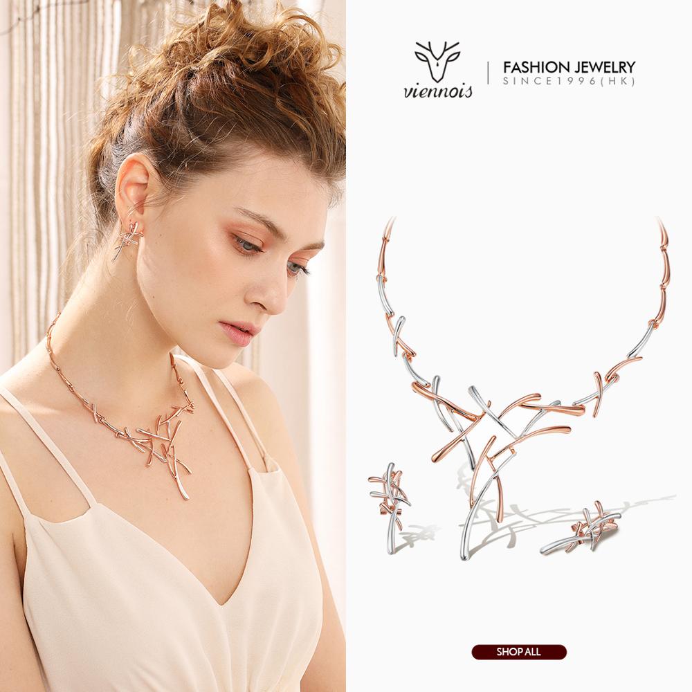 Necklace Earrings Dubai Jewelry Sets For Wedding Dress, Bridesmaids, Brides, Party or Prom Rose Gold & Gun Color 2019 - Image 4
