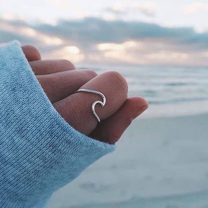 Wave Alloy Silver Ring ,Wedding Ring for Women, Jewelry Accessories ,Engagement Ring Women ,Dress Party Rings Women's Rings