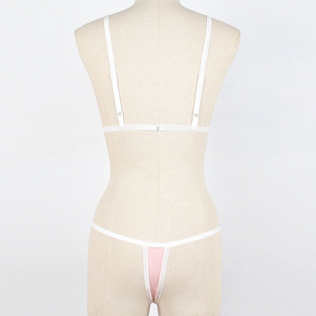 Women Appliques Bandage Hollow Out, Underwear Femme Sexy, Ensemble Bra Set , Lingerie Porno Present for Lover # NP - Image 5