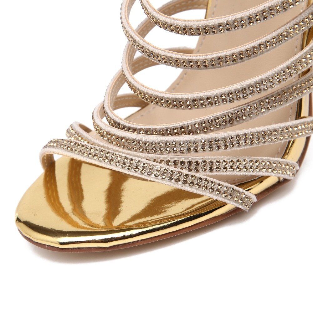 Summer Spring Party , Sexy Artificial, Diamond Crystal, High Thin Heel Women Sandals, - Image 4