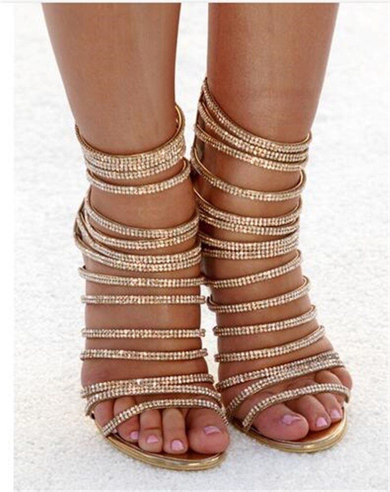 Summer Spring Party , Sexy Artificial, Diamond Crystal, High Thin Heel Women Sandals, - Image 5