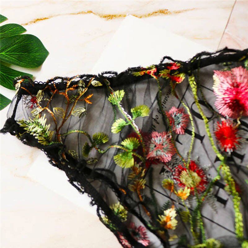 Lingerie Sexy Bra Set, Women Flower Embroidery Sling Lace Underwear, Plus Size Bras Sexy Sleepwear Lingerie Sets . # NP - Image 6