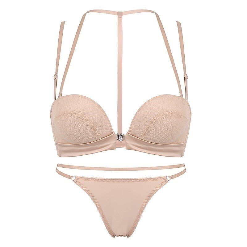 New 2020 Sexy Push Up Front Closure Lingerie Set , Gathering Seamless Underwear 3/4 Cup Brassiere Women Bralette Bra And Panties Set. # NP - Image 4
