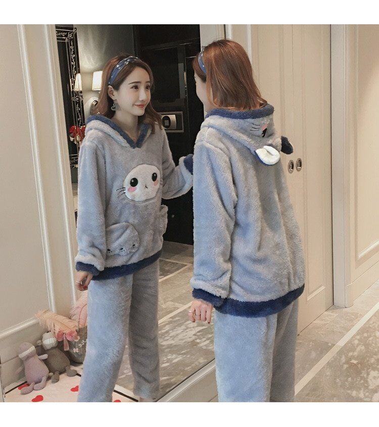 Winter Women Pajama , Flannel Sleepwear, Long Sleeves Hot Pajamas, Women Velvet Pajama , Women Soft Clothing - Image 6