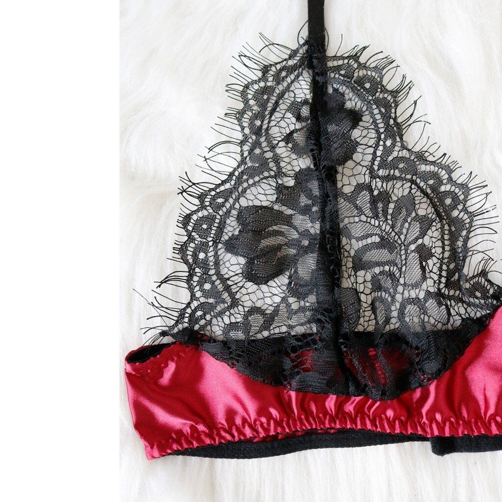 2022 new arrival , 3XL Women Satin Lace Push Up Top Bra Underpants Set . Fashionable Present for Girlfriend. # NP - Image 5