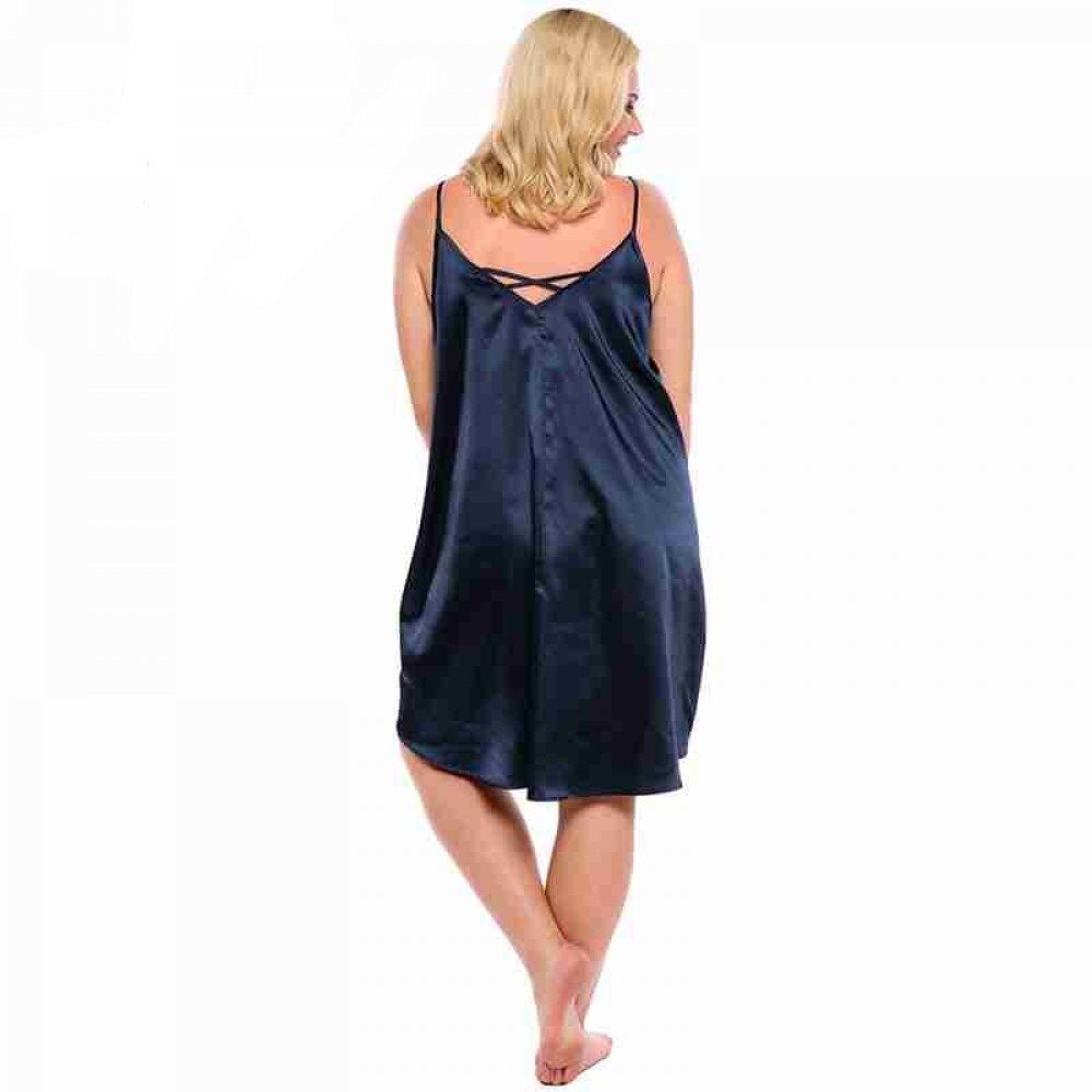 Plus Size Women Sleepwear Dress , Sexy Lingerie Robe, Spaghetti Strap Lace Satin Large Chemises Nightgown . - Image 5