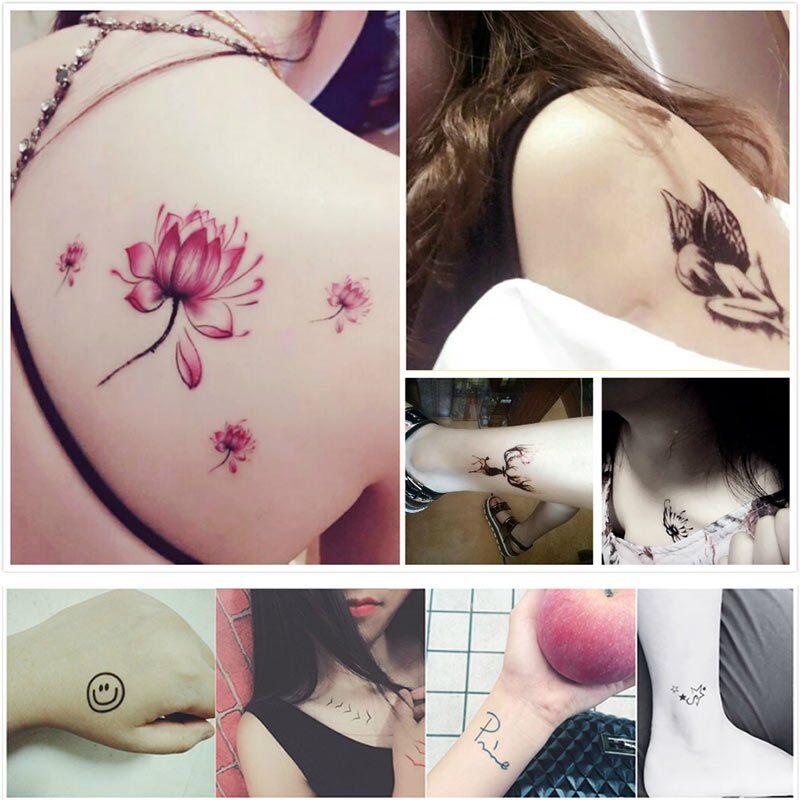 1/10/50pcs Temporary Tattoo Stickers , Black Arm Water Transfer Tattoo , ,Body Art Stickers Fake Tattoos