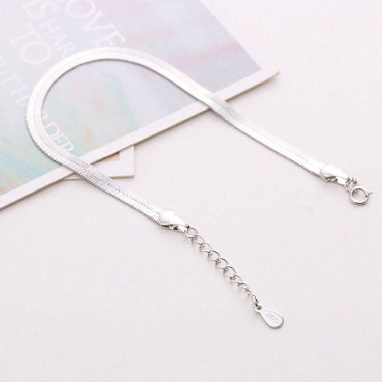 100% 925 Sterling Silver Fashion , Ladies 'Anklet , Female Anklets Jewelry, - Image 3