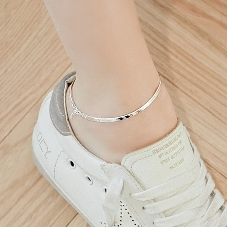 100% 925 Sterling Silver Fashion , Ladies 'Anklet , Female Anklets Jewelry, - Image 6
