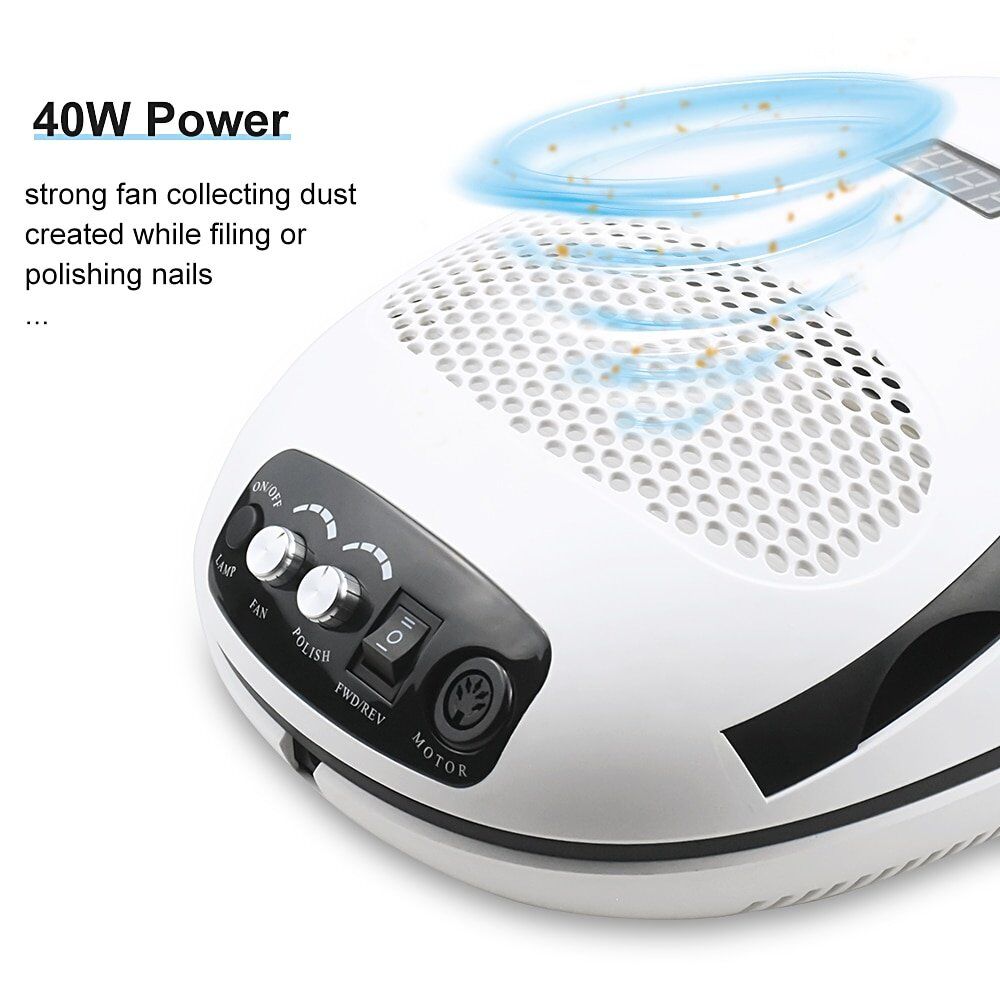 140W 3 IN 1 Nail Dryer , Electric Nail Drill Machine With Nail Dust Suction , Collector Vacuum , Cleaner Nail Art Equipment - Image 3