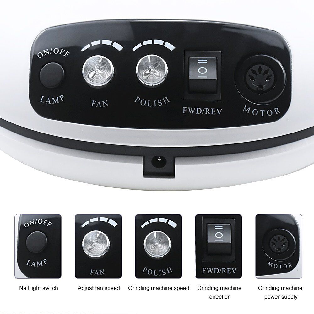 140W 3 IN 1 Nail Dryer , Electric Nail Drill Machine With Nail Dust Suction , Collector Vacuum , Cleaner Nail Art Equipment - Image 5