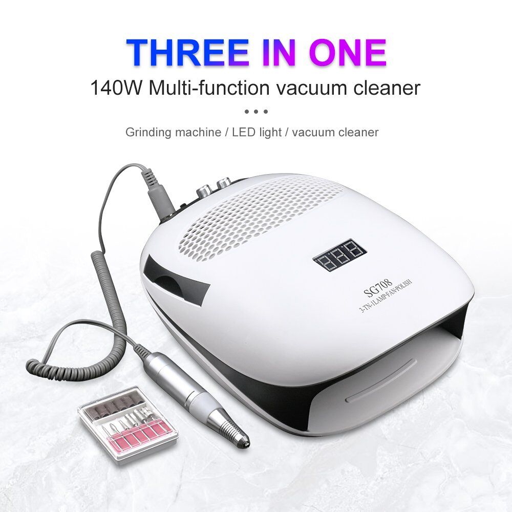 140W 3 IN 1 Nail Dryer , Electric Nail Drill Machine With Nail Dust Suction , Collector Vacuum , Cleaner Nail Art Equipment