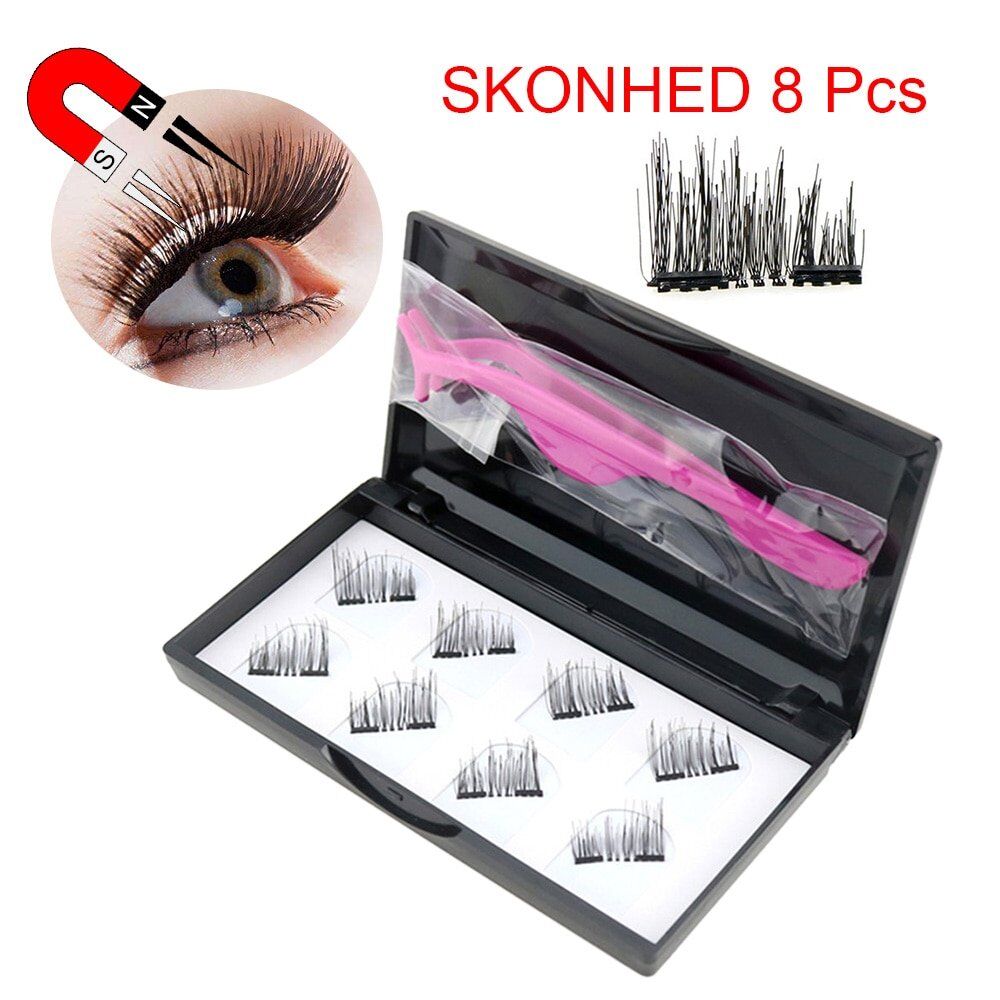3D Magnetic Eyelashes. Invisible Magnetic Lashes . Mink Eyelashes With Tweezer Magnet . Mink Lashes Thick Full Strip False Eyelashes.