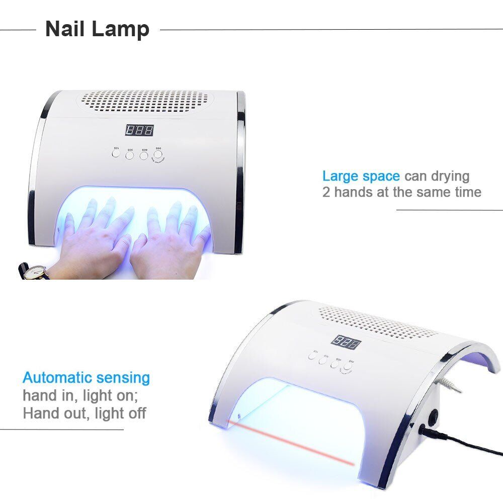 80W 2-IN-1 Nail Lamp & Nail Dust Collector Manicure with Two Powerful Fan, 36 LEDs Nail , Dryer Vacuum Cleaner Manicure Tools. - Image 4