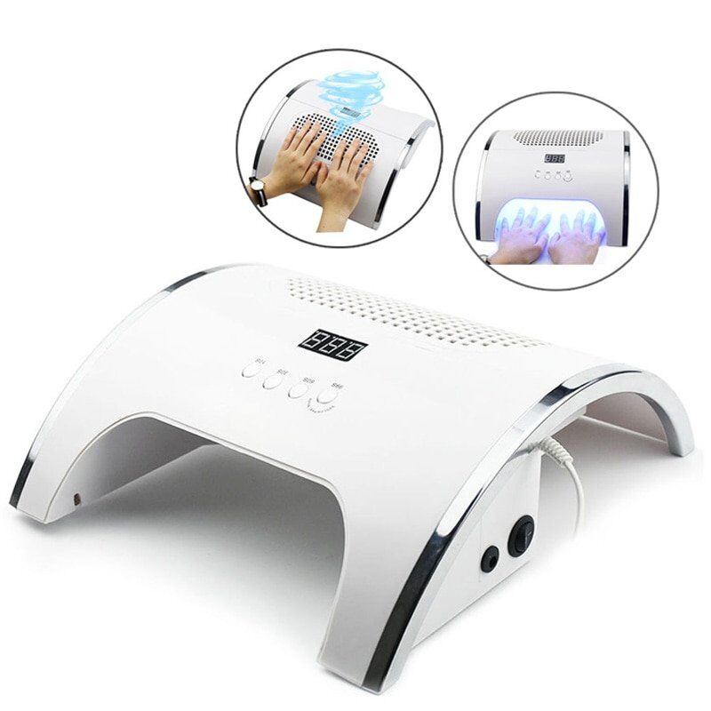 80W 2-IN-1 Nail Lamp & Nail Dust Collector Manicure with Two Powerful Fan, 36 LEDs Nail , Dryer Vacuum Cleaner Manicure Tools.