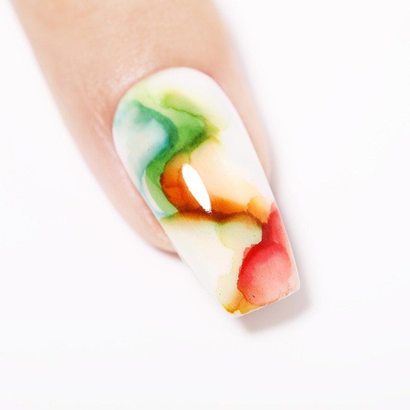 1ml Water Color Painting. Pen Blossoming Ink Polish. Natali Art Design .Beauty Nail Art Design.