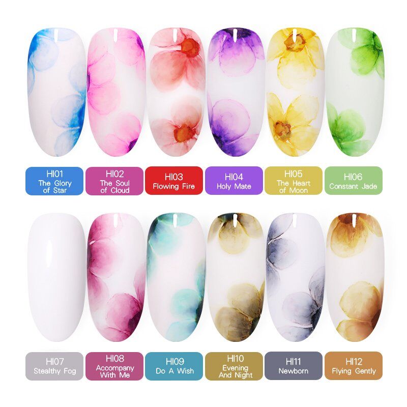 1ml Water Color Painting. Pen Blossoming Ink Polish. Natali Art Design .Beauty Nail Art Design. - Image 3
