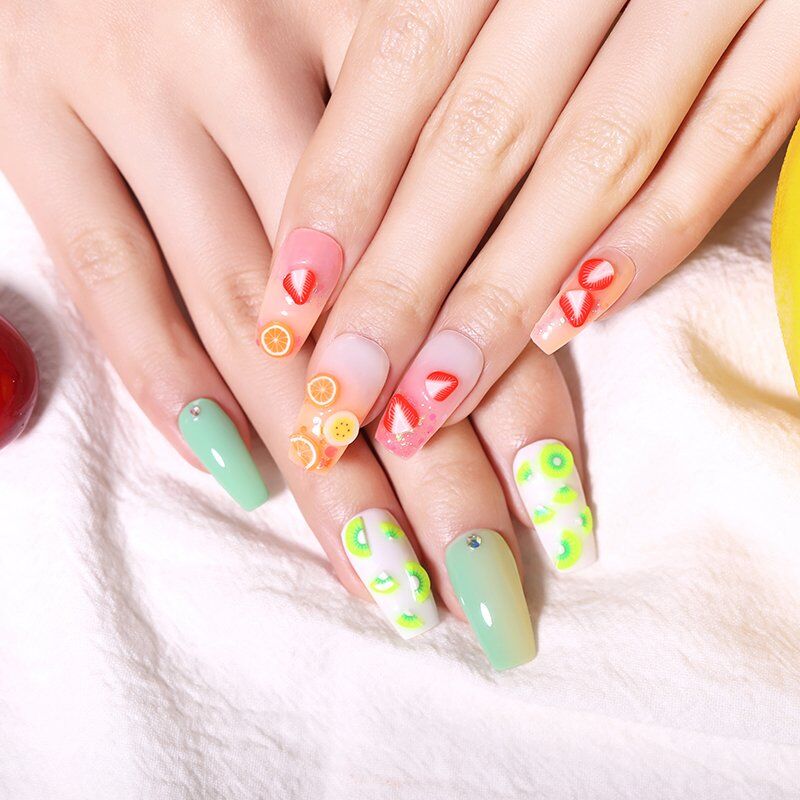 Fluorescence Neon 3D Nail Decoration , Fruit Slice , Tiny Jewelry Mixed Shapes, Nail Art Decorations , Accessories in Wheel. - Image 3