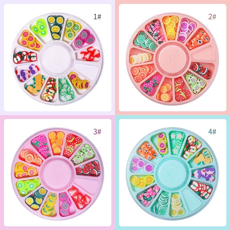 Fluorescence Neon 3D Nail Decoration , Fruit Slice , Tiny Jewelry Mixed Shapes, Nail Art Decorations , Accessories in Wheel. - Image 2