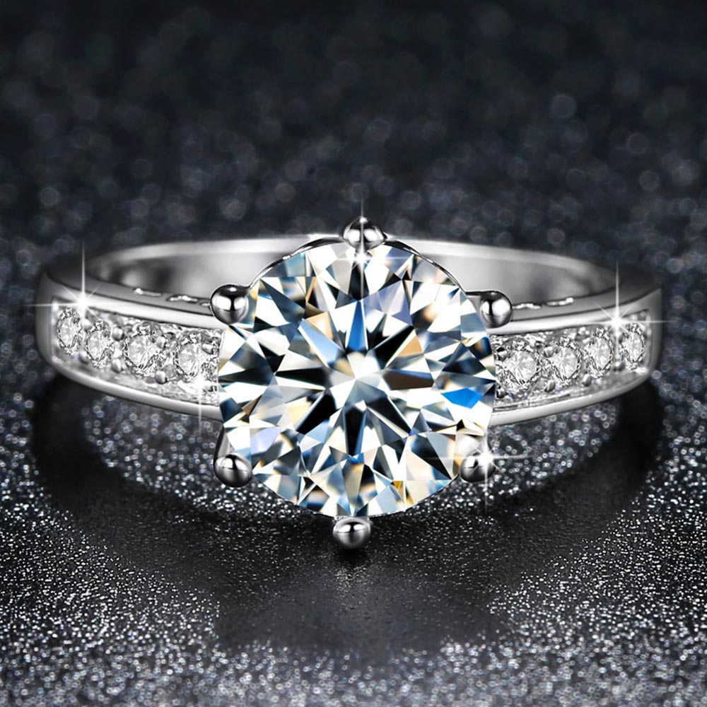 Fashion Show , Jewelry Ring, Inlay Clear CZ ,Real Rhodium ,Plated Wedding Ring. - Image 2