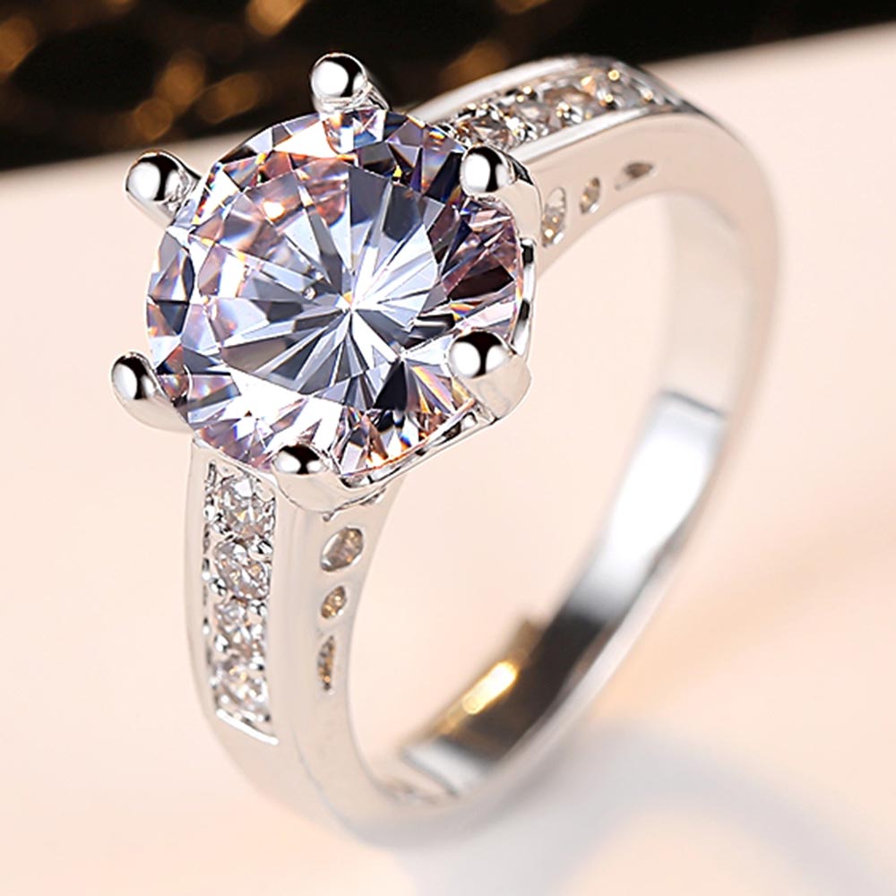 Fashion Show , Jewelry Ring, Inlay Clear CZ ,Real Rhodium ,Plated Wedding Ring. - Image 6