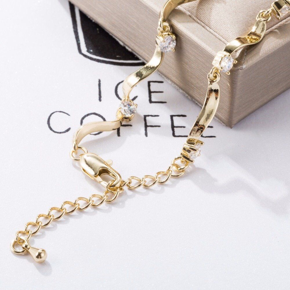 2020 New Round Crystal Bracelets on leg, the Anklets Female, Barefoot Crochet Jewelry For Women , Gold-Color Foot Chain. - Image 3