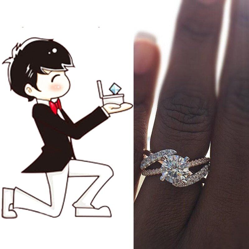 Hot New Women Rose Gold Tone Wedding Ring. Full Zircon Female . Deliciated Engagement Rings . - Image 3