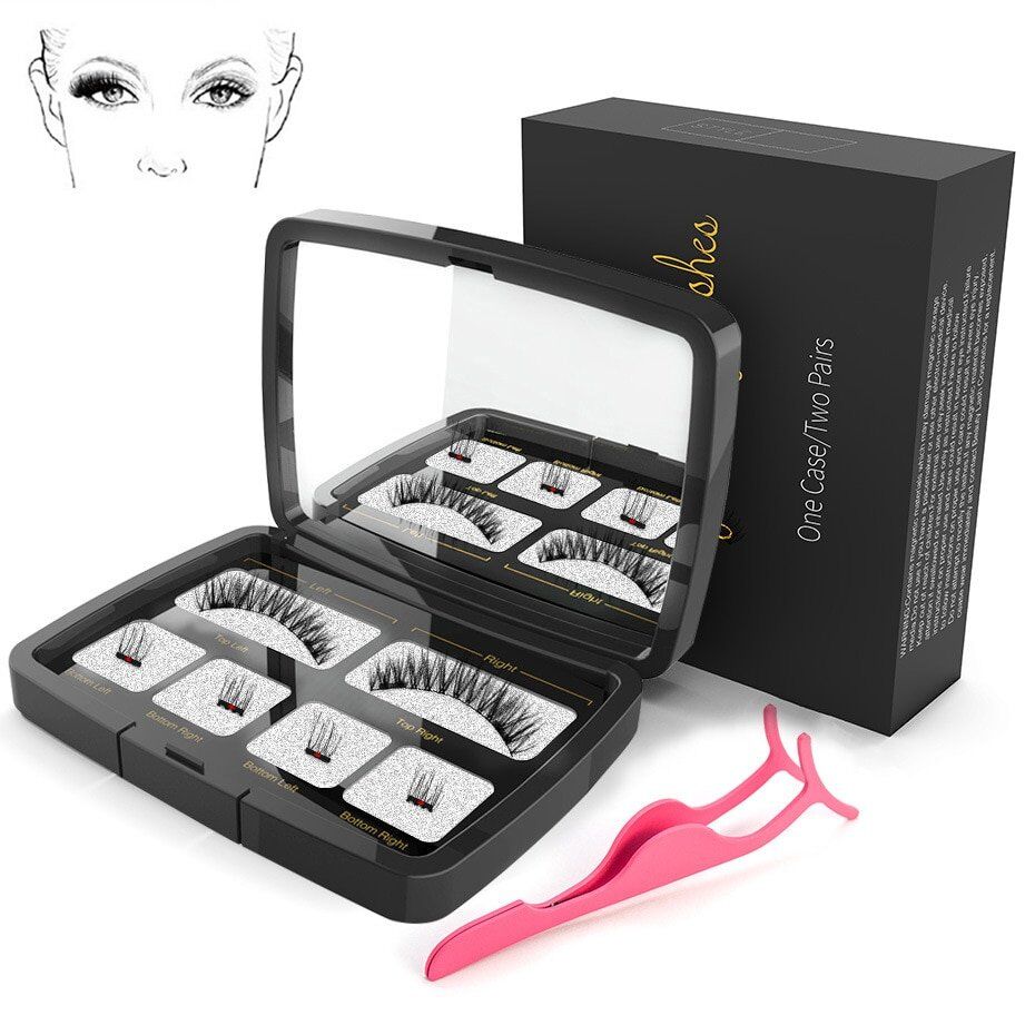 Magnetic eyelashes 4 part , magnets handmade 3D/6D, magnet lashes , natural false eyelash ,