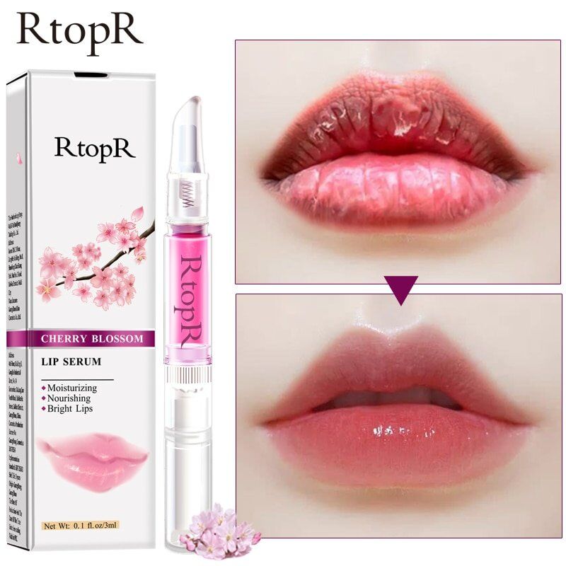 Cherry Blossom Lip . Serum Mask. Dry Crack Peeling. Repair Reduce Lip .Fine Lines Essence Moisturizing .Beauty Care 3ml. - Image 2