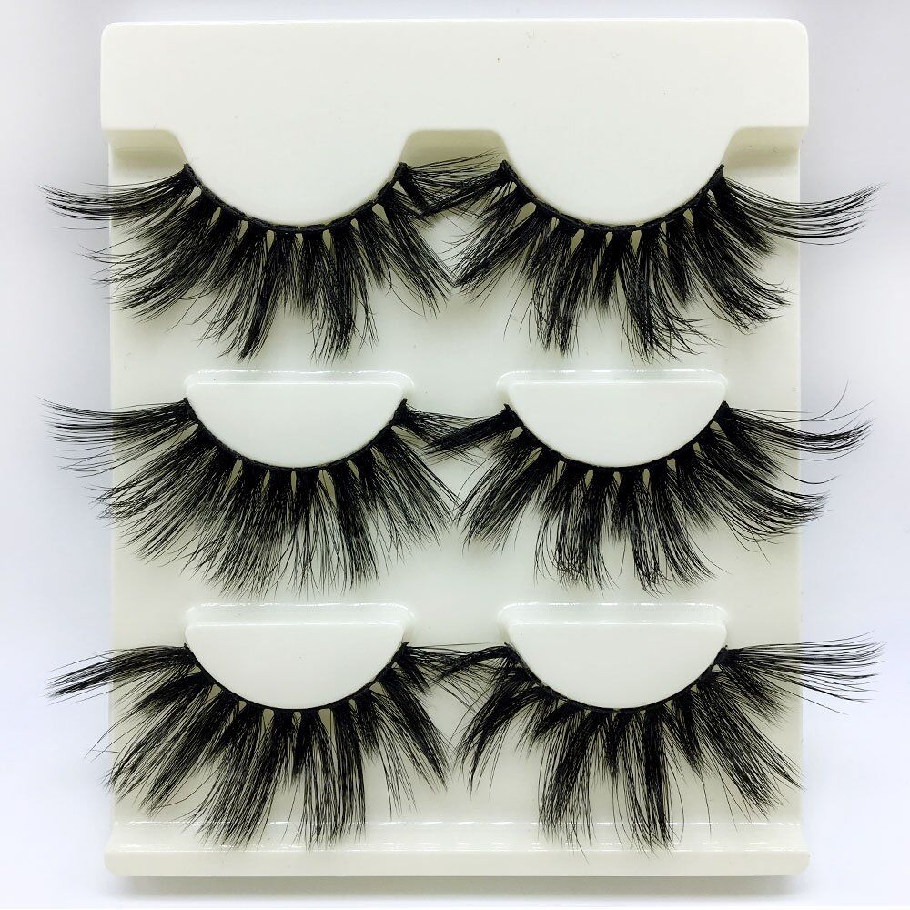 3pairs 25mm 3D False Eyelashes, Fake Lashes , Long Makeup 3D Mink Lashes , Eyelash Extension, Mink Eyelashes. Beauty Makeup. - Image 3