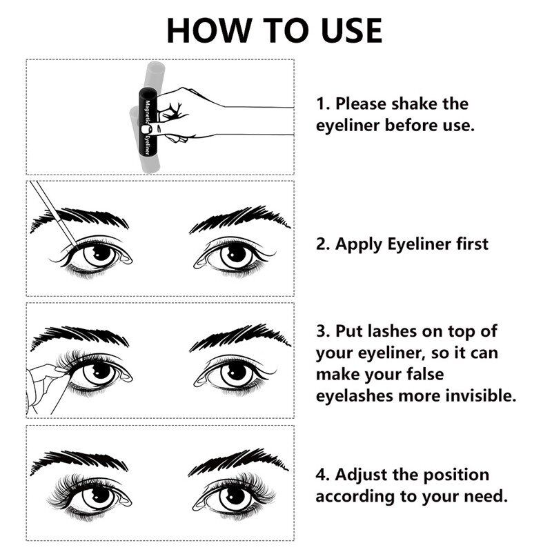 • Magnetic Eyelashes, natural long Magnetic , Liquid Eyeliner & Magnetic False Eyelashes & Tweezer Set, Make up set. - Image 4