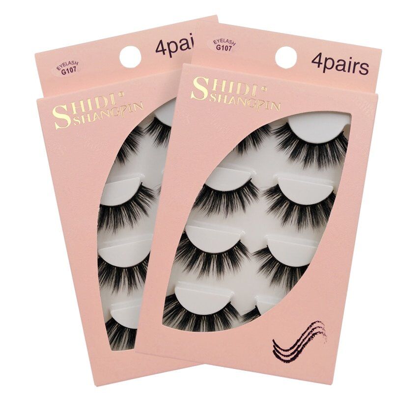 Natural 3D Mink False Eyelashes , 4 Pairs Make up Full Strip Lashes , 3D Mink Lashes - Image 5