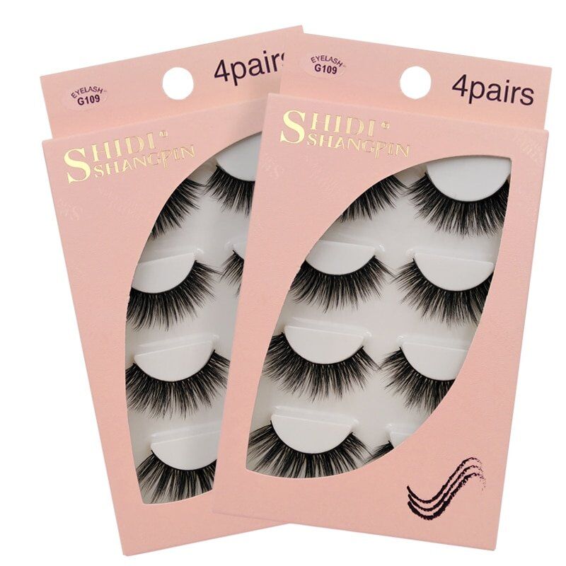 Natural 3D Mink False Eyelashes , 4 Pairs Make up Full Strip Lashes , 3D Mink Lashes - Image 6