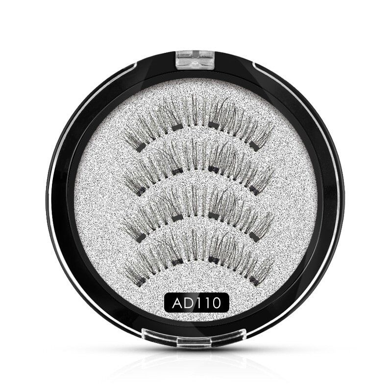 Magnetic eyelashes with 4 magnets handmade , 3D magnetic lashes natural ,false eyelash , magnet lash . - Image 2