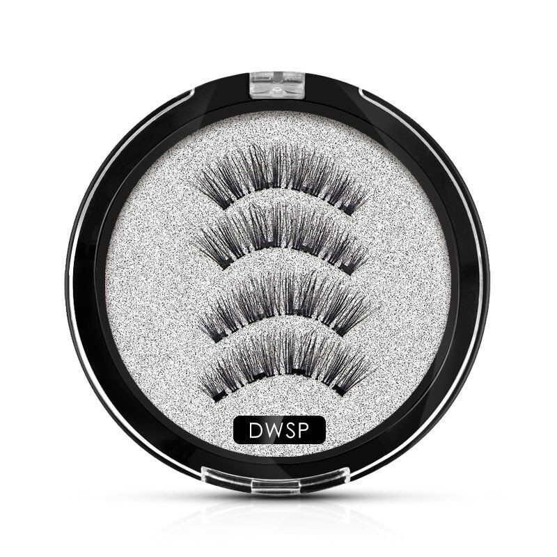 Magnetic eyelashes with 4 magnets handmade , 3D magnetic lashes natural ,false eyelash , magnet lash . - Image 3