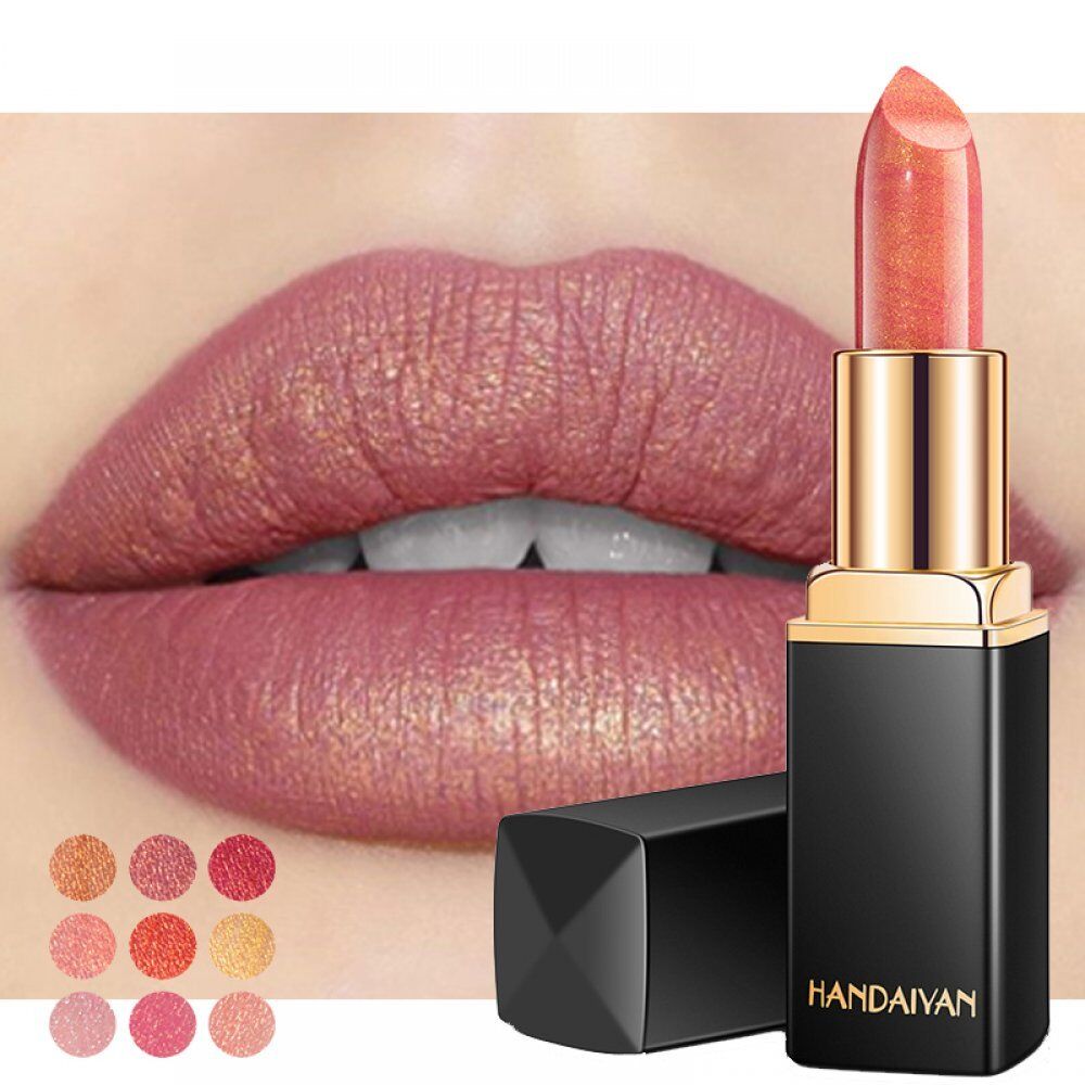New Color Cosmetics Shimmer Lipstick. Makeup Shiny. Temperature Change Color. Glitter Lipstick. Lips Baton.
