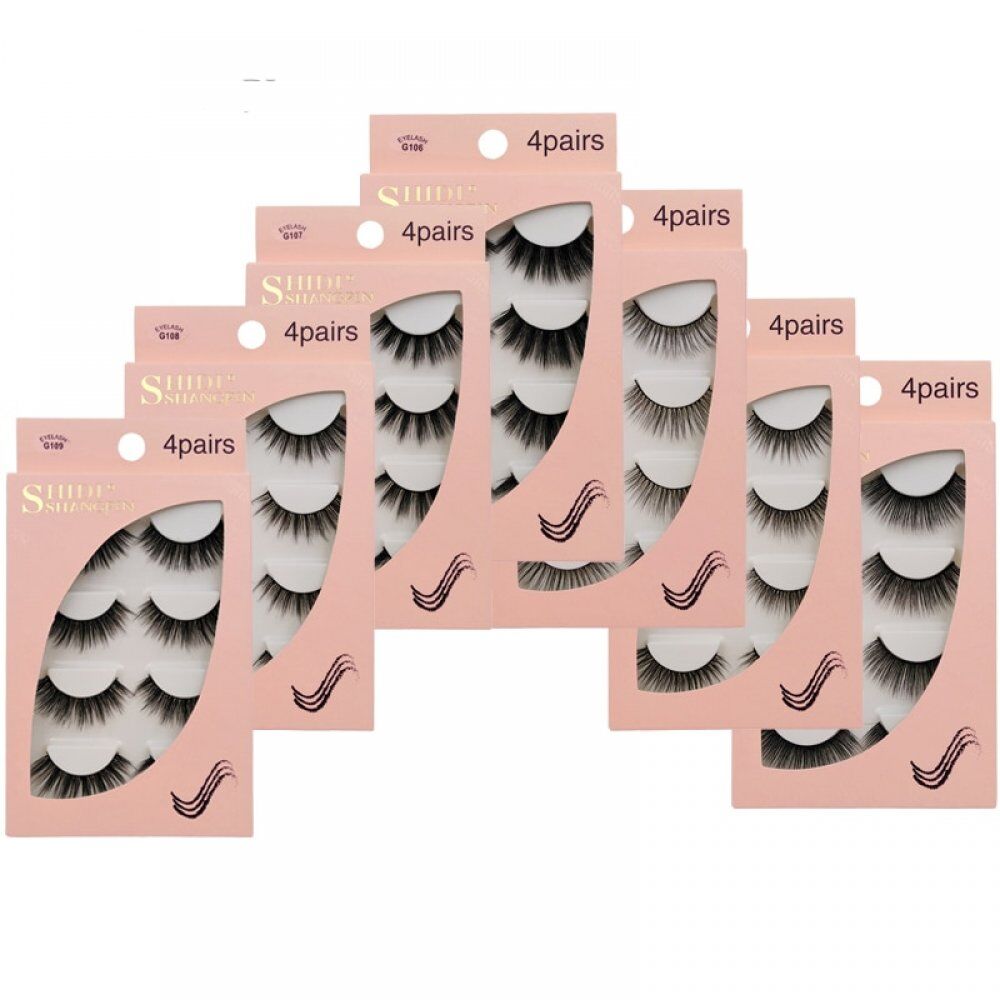 Natural 3D Mink False Eyelashes , 4 Pairs Make up Full Strip Lashes , 3D Mink Lashes - Image 2