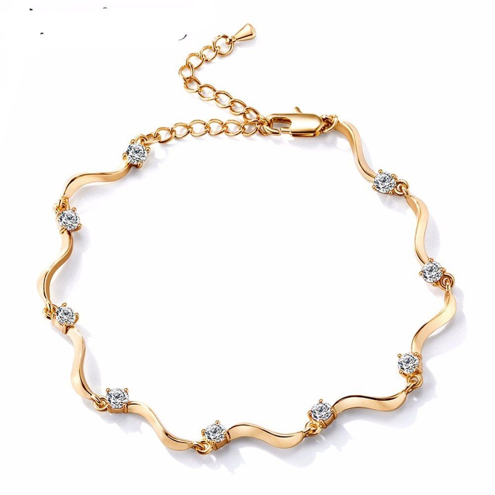 2020 New Round Crystal Bracelets on leg, the Anklets Female, Barefoot Crochet Jewelry For Women , Gold-Color Foot Chain.