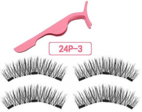 Magnetic eyelashes with 3 magnetic , magnets lashes natural false eyelashes , magnet lash with eye lash applicator.