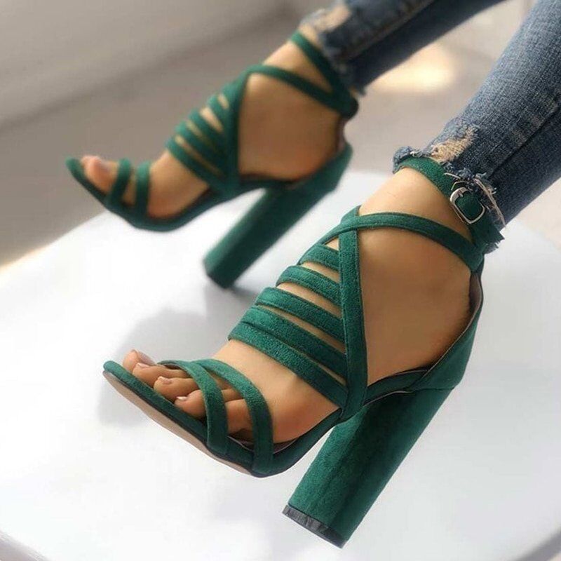New 2020 Summer , Women Sexy Sandals, Lady High Heels, Design Women's Cross Strap , Bandage Shoes , Lady Party , Female Ankle Strap,# NP - Image 3