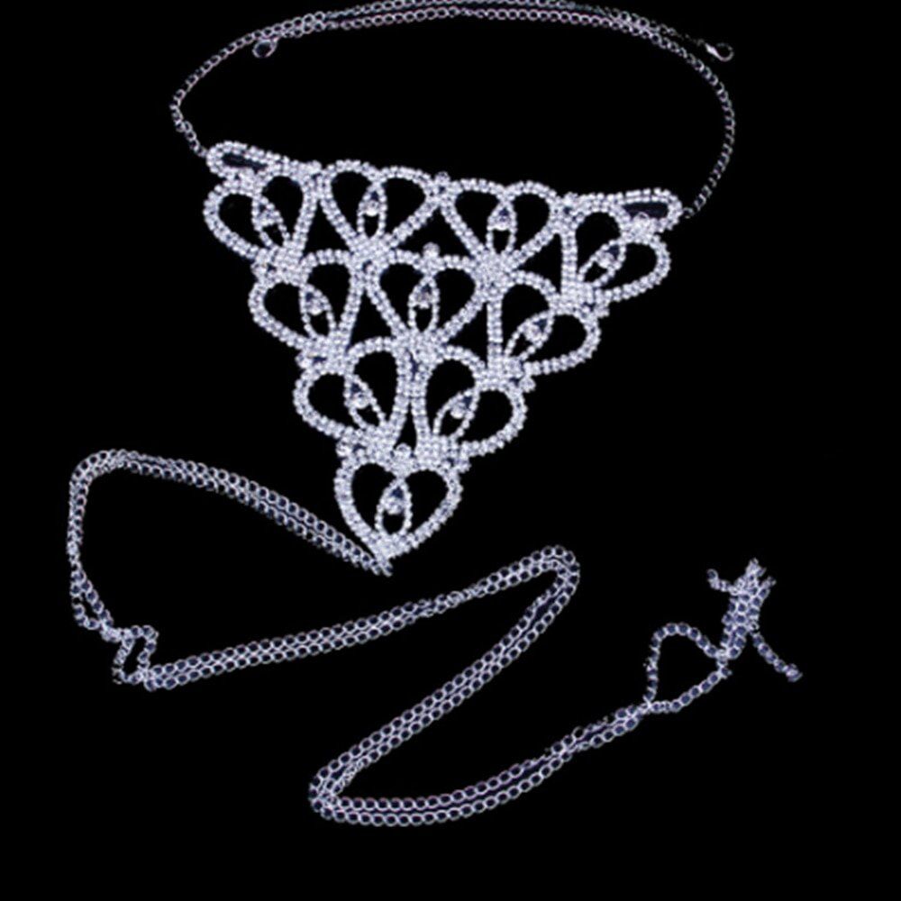 Luxury Lingerie , Crystal Belly Body Chain, Bra Thong Set ,Show girl Sexy Glam, Rhinestone Body Jewelry.#NP - Image 5